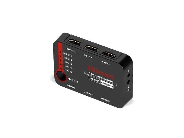 TSmart 5 Port HDMI Switch 4K 60Hz- HSW0501A1U
