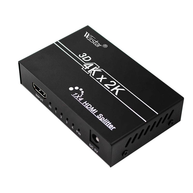4 Port HDMI Splitter 1X4 Support 1.4 3D Full HD 1080p Video HDMI 1 in 4 out Display for DVD PS3 PC to Monitor HDTV Projector