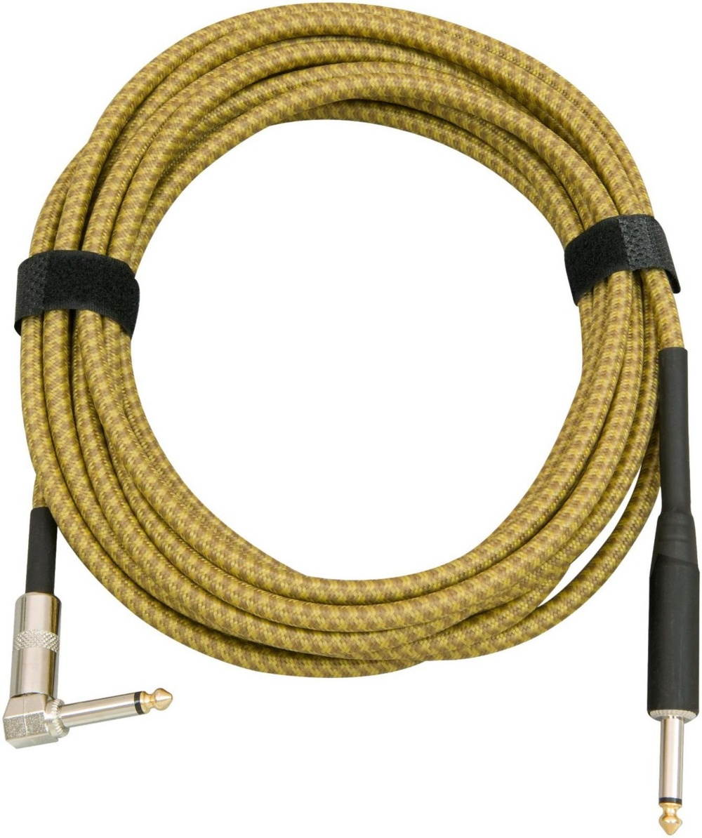 Musician's Gear Tweed Right Angle Instrument Cable Gold 10 ft.