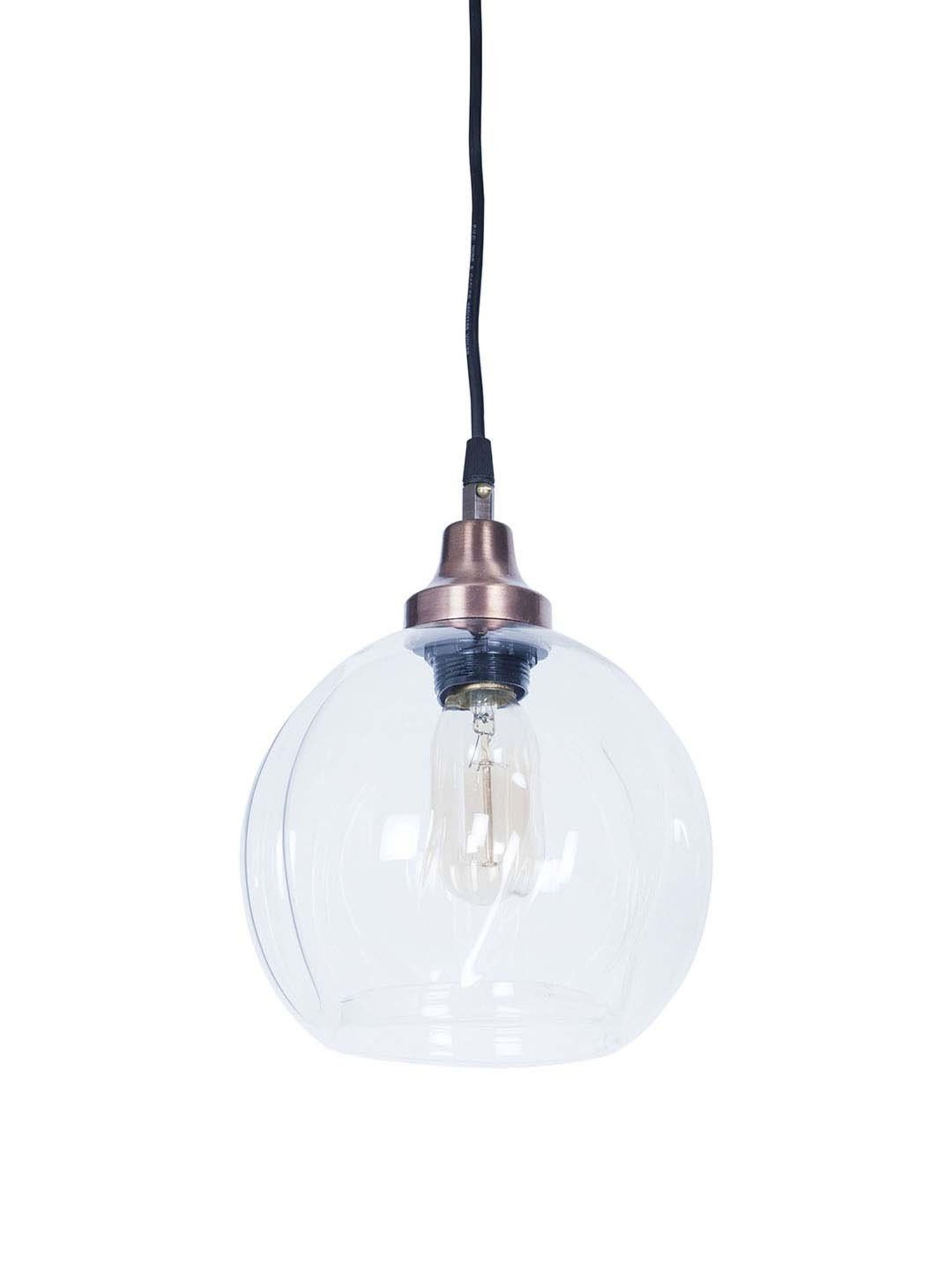 Fos Lighting Contemporary Undulated Clear Melon Glass Pendant Light - Set of 1