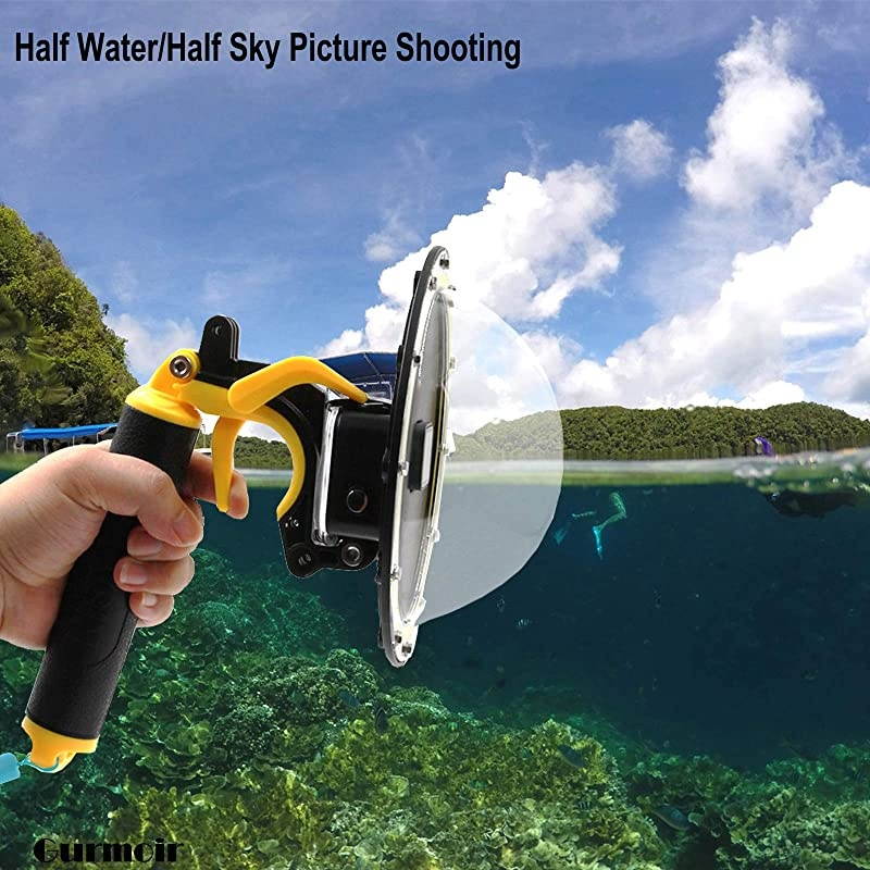 Telesin Dome Lens 6" Dome Port for Gopro Hero 8 Black Action Cameras Snorkeling Underwater Diving Dome with Waterproof Housing Case Trigger and Soft Rubber Floating