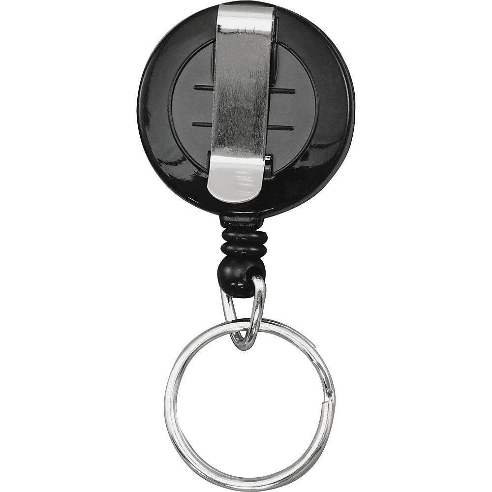 Advantus Clip-on Ring Retractable ID Reel - 12 / Box - Black