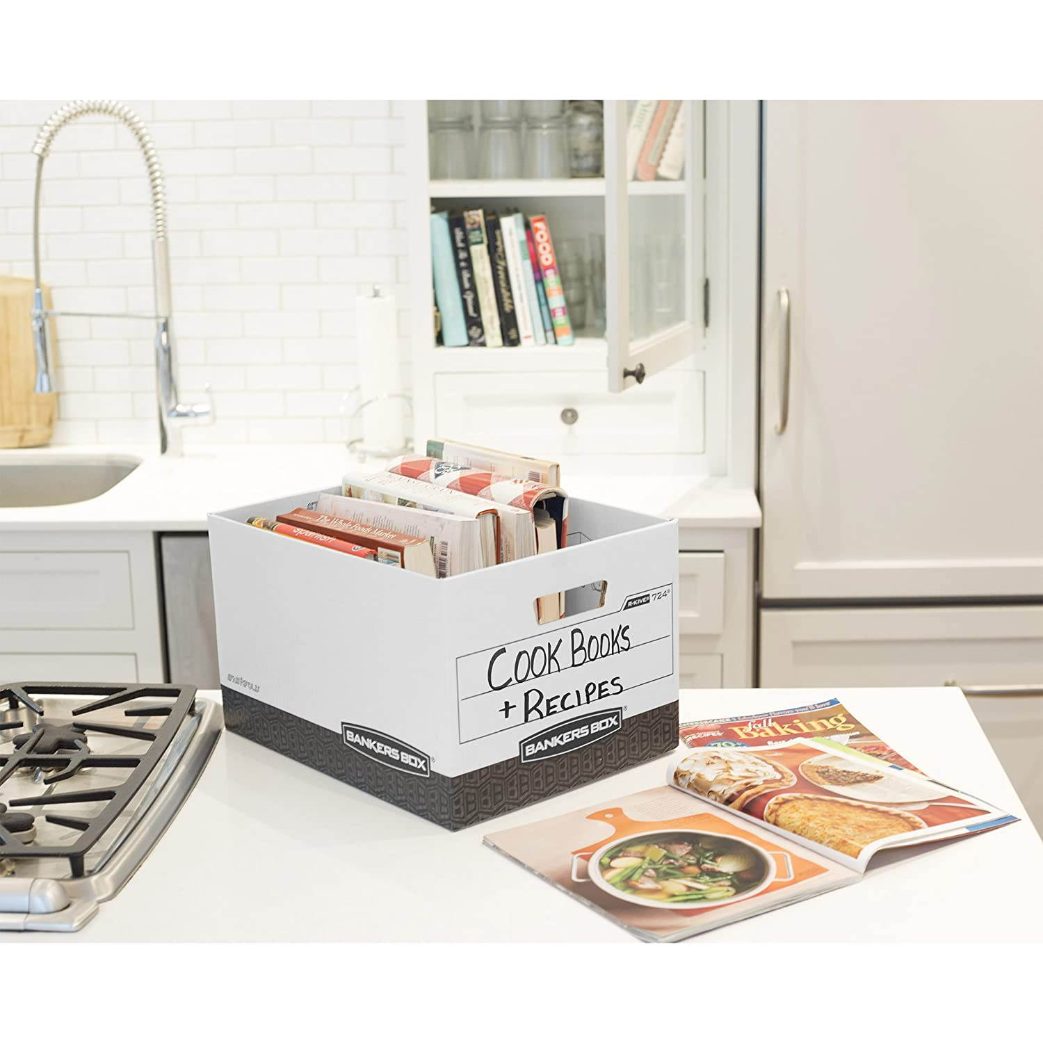 Bankers Box R-KIVE Heavy-Duty Storage Boxes, FastFold, Lift-Off Lid, Letter/Legal - 12-Pack