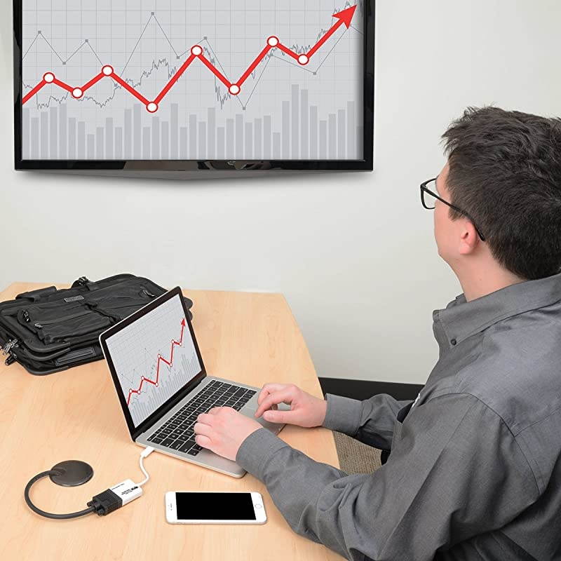 USB C to VGA Video Adapter Converter1080p, M/F, Thunderbolt 3 Compatible, USB Type C, USB-C, USB Type-C, 6in (U444-06N-VGA-AM),White