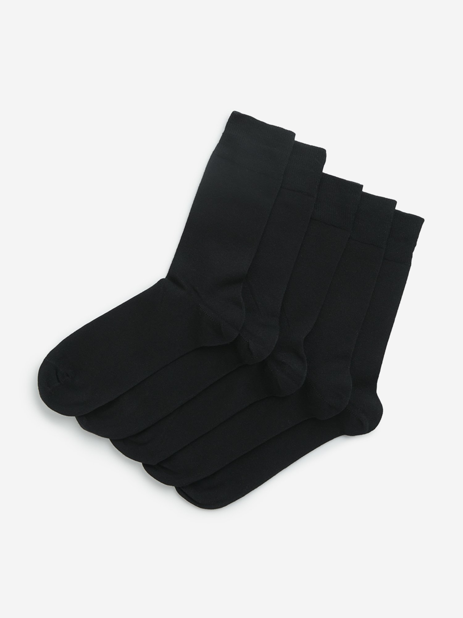 WES Lounge by Westside Black Full Length Socks - Pack of 5