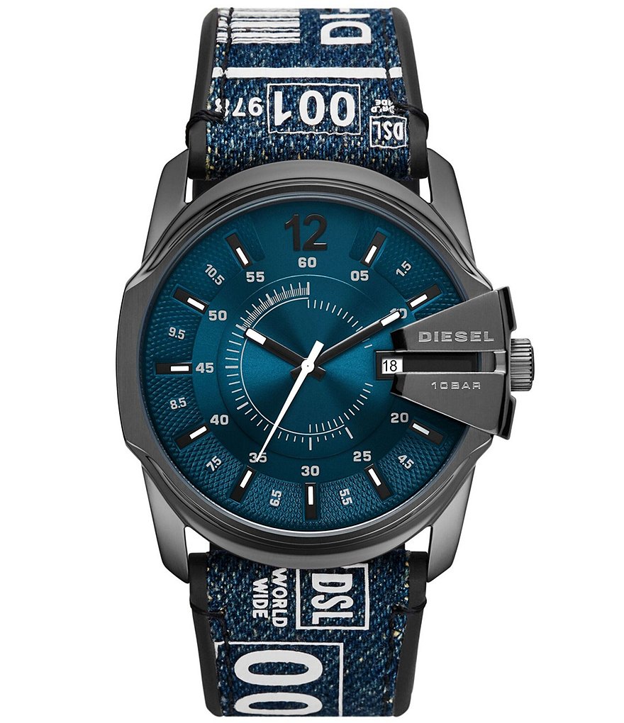 Diesel Master Chief Two-Hand Date Denim Watch