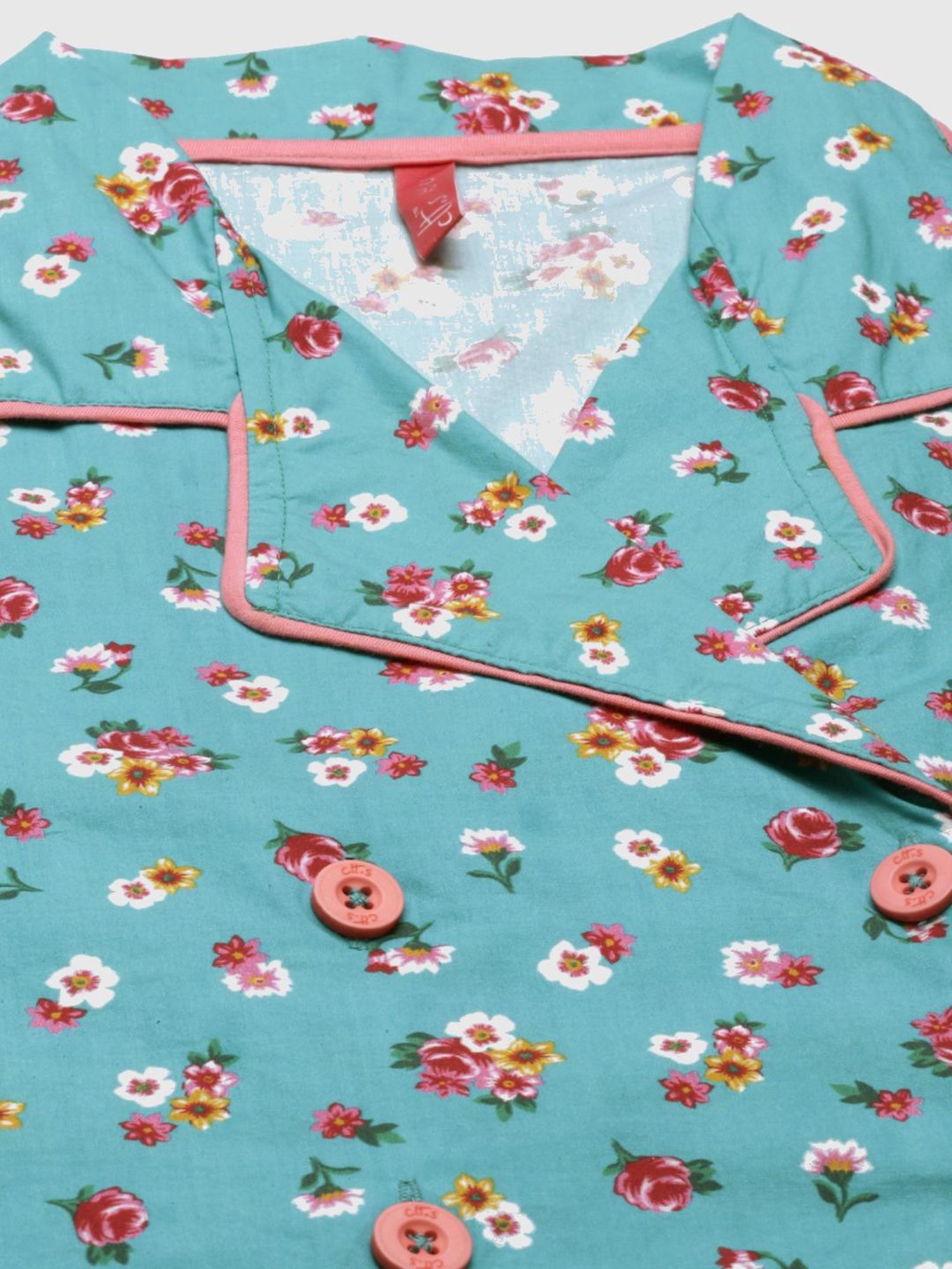Clt.s Blue Floral Print Pajama Set