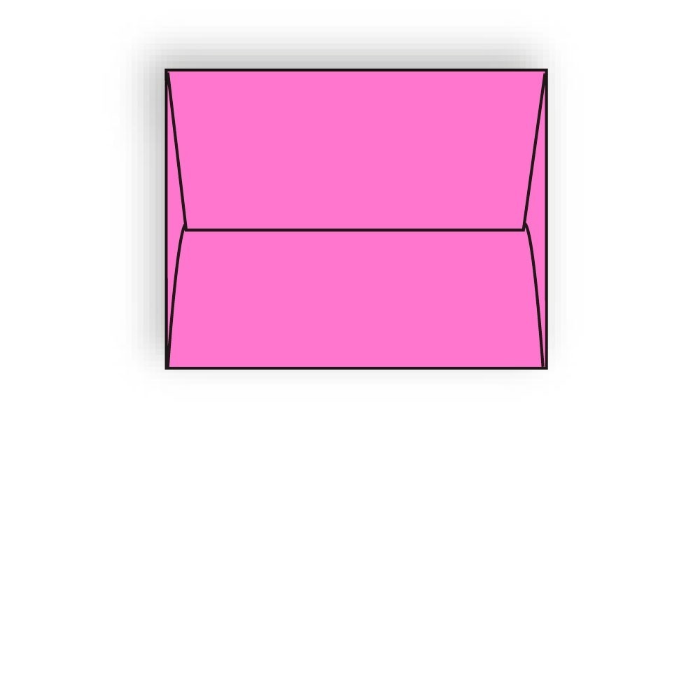 #A-2 Announcement Envelopes, 4-3/8" x 5-3/4", 24#, Brightly Colored Pink, Square Flaps Down (Box of 500)