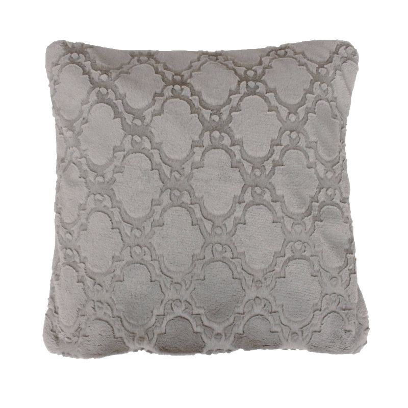 2pk Mia Lattice Throw Pillows and Throw Blanket Silver - Décor Therapy