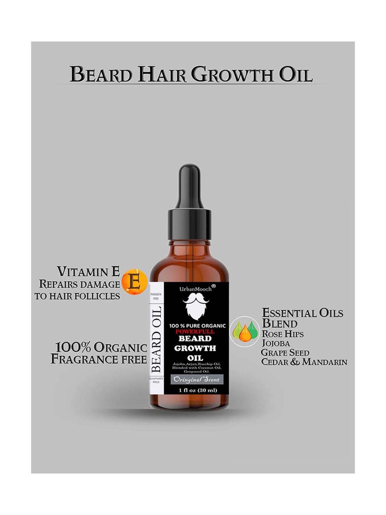 UrbanMooch Powerfull Beard Growth Oil - 30 ml