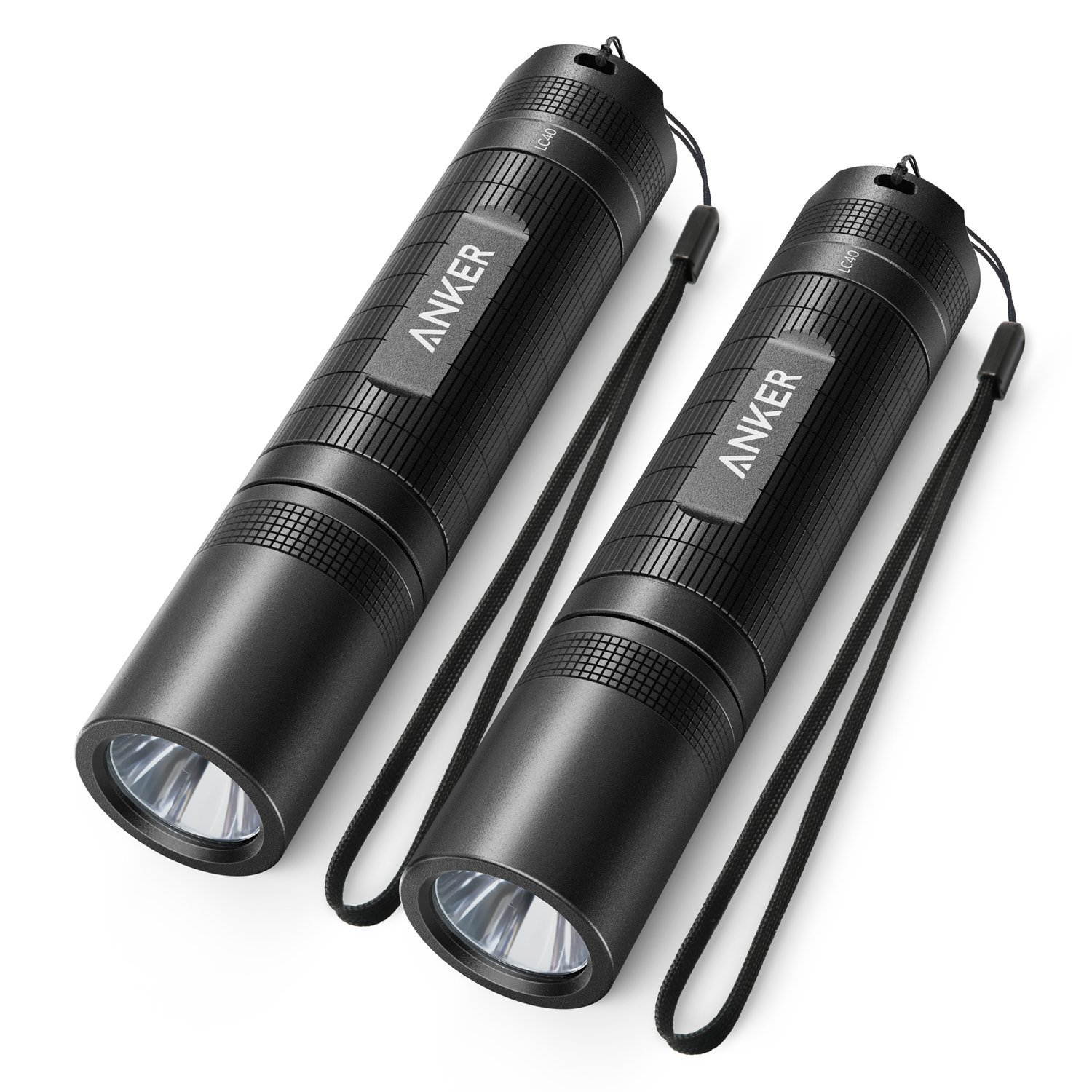 Anker Bolder LC40 LED Flashlight [2 PACK], Pocket-Sized LED Torch, Super Bright 400 Lumens CREE LED, IP65 Water Resistant, 3 Modes High/ Low/ Strobe for Indoors and Outdoors