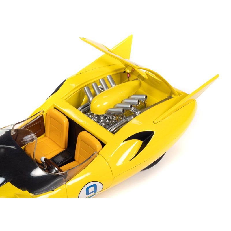 Shooting Star #9 Yellow and Racer X Figurine "Speed Racer" Anime Series 1/18 Diecast Model Car by Autoworld