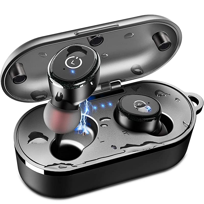 T10 Bluetooth 50 Wireless Earbuds with Wireless Charging Case IPX8 Waterproof TWS Stereo Headphones inEar Builtin Mic Headset Premium Sound with Deep Bass for Sport