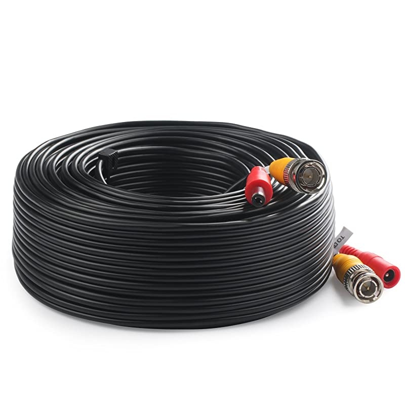 BNC Video Power Cable 4 Pack 100 Feet PreMade AllinOne Video Security Camera Cable Wire with Eight Connectors for CCTV DVR Surveillance System