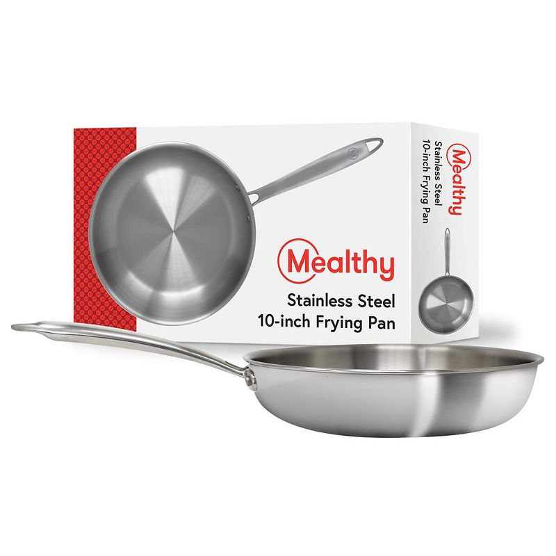Mealthy 10FRYPAN 10-Inch Stainless Steel Professional-Grade 3mm Thick 5 Layer Composite Construction Frying Pan