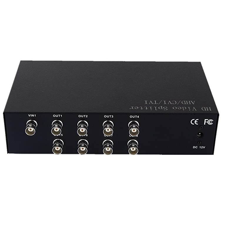 8Way BNC Coaxl TV CCTV DVR Composite Video 1 in to 8 Out Ports Switch Splitter Amplifier Box AHDCVITVI Camera