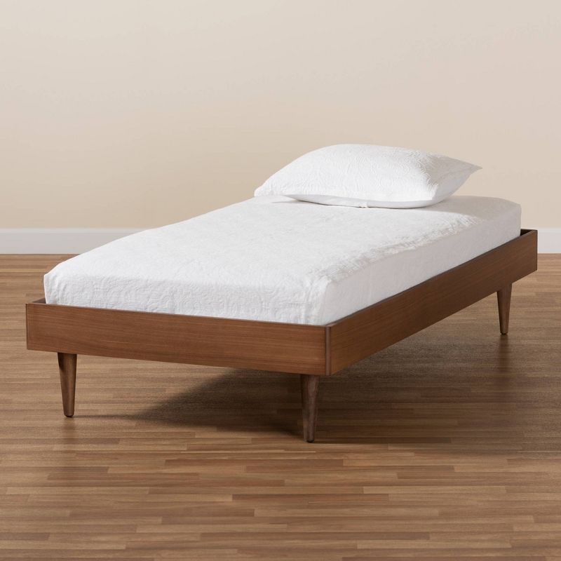 Twin Rina Wood Platform Bed Frame Walnut - Baxton Studio
