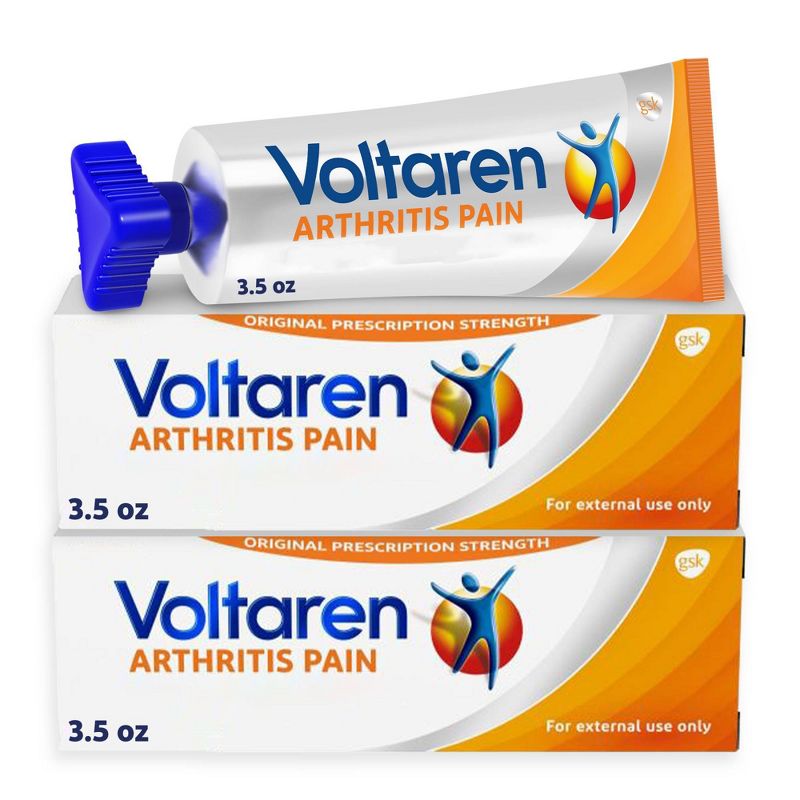 Voltaren Diclofenac Sodium Topical Arthritis Pain Relief Gel Tube - 3.5 oz (Pack of 2)