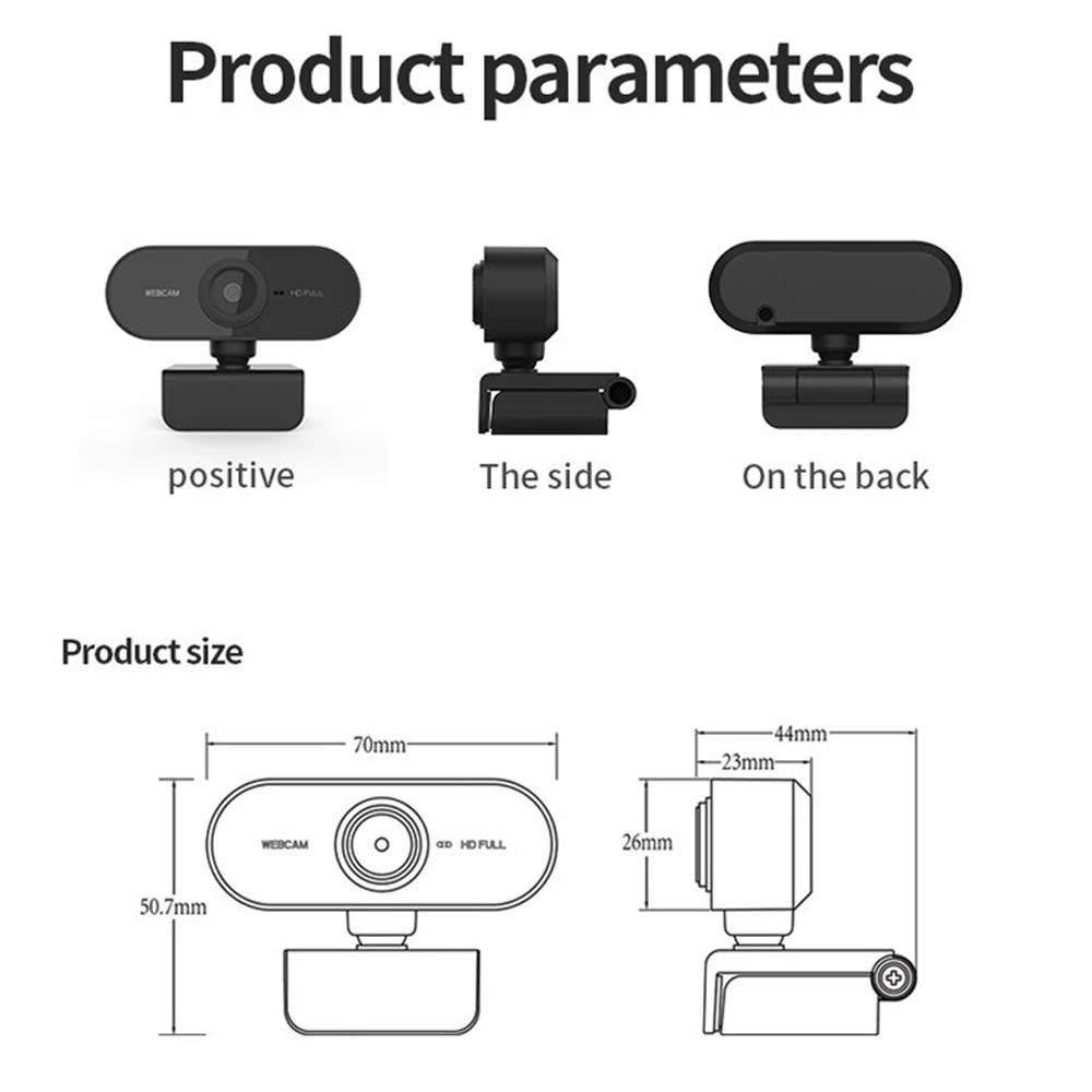 HD Webcam with Microphone, 1080p Streaming Web Camera Autofocus, Computer Webcam with Microphone for Skype, Video Calling, Conferencing, Recording