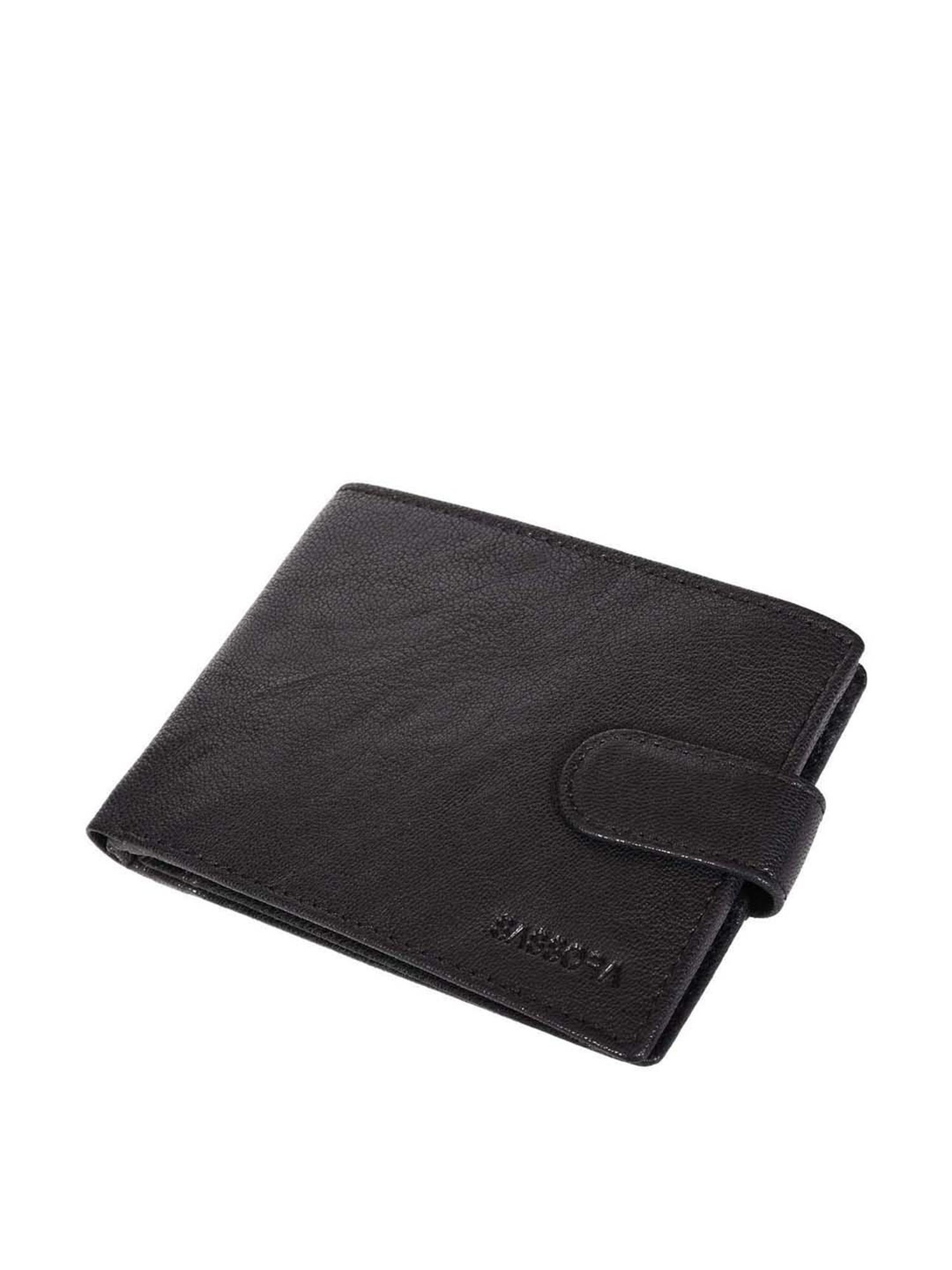 SASSORA Black Casual Leather Rfid Bi-Fold Wallet for Men