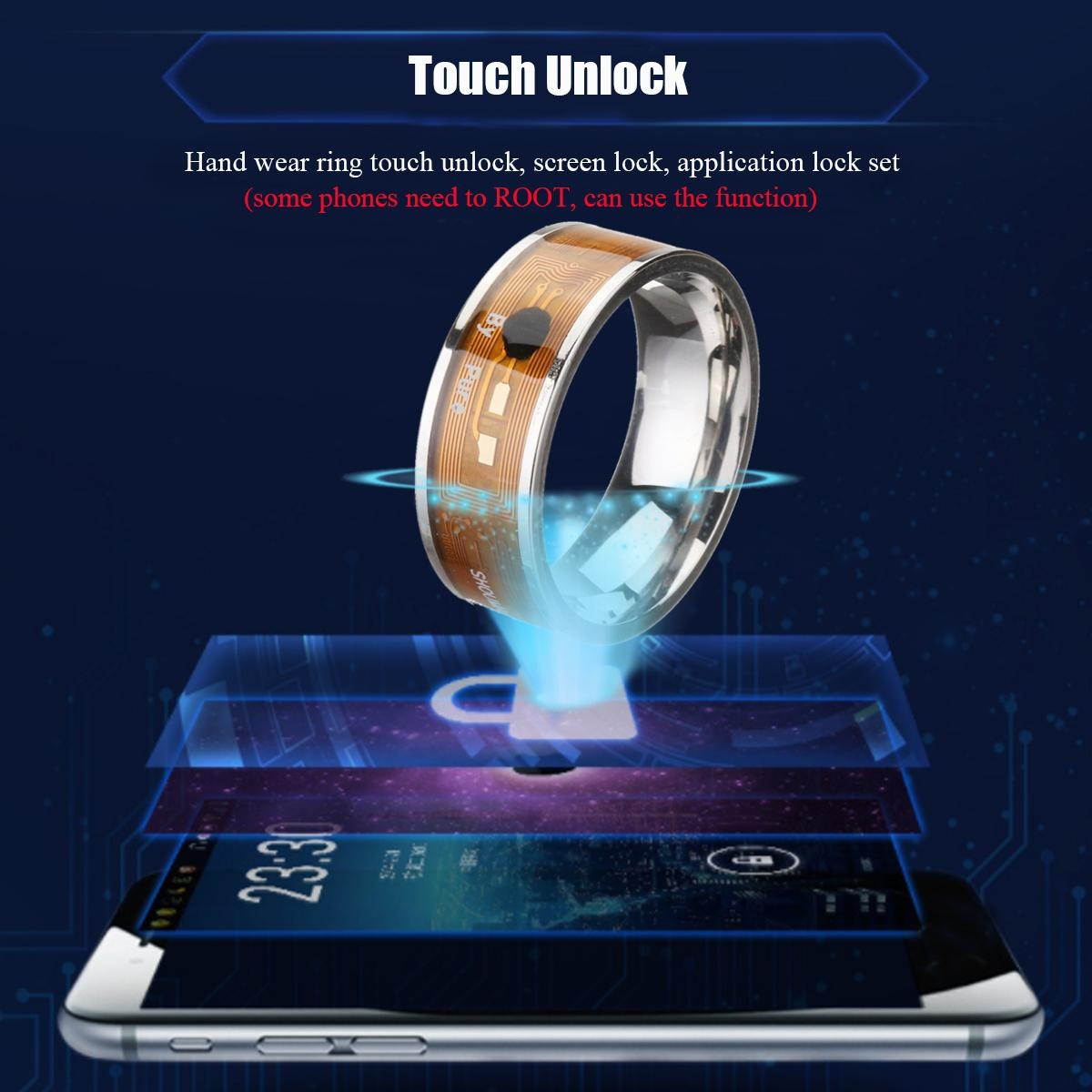 NFC Multifunctional Waterproof Intelligent Digital Smart Ring Magic Finger Rings - Blue