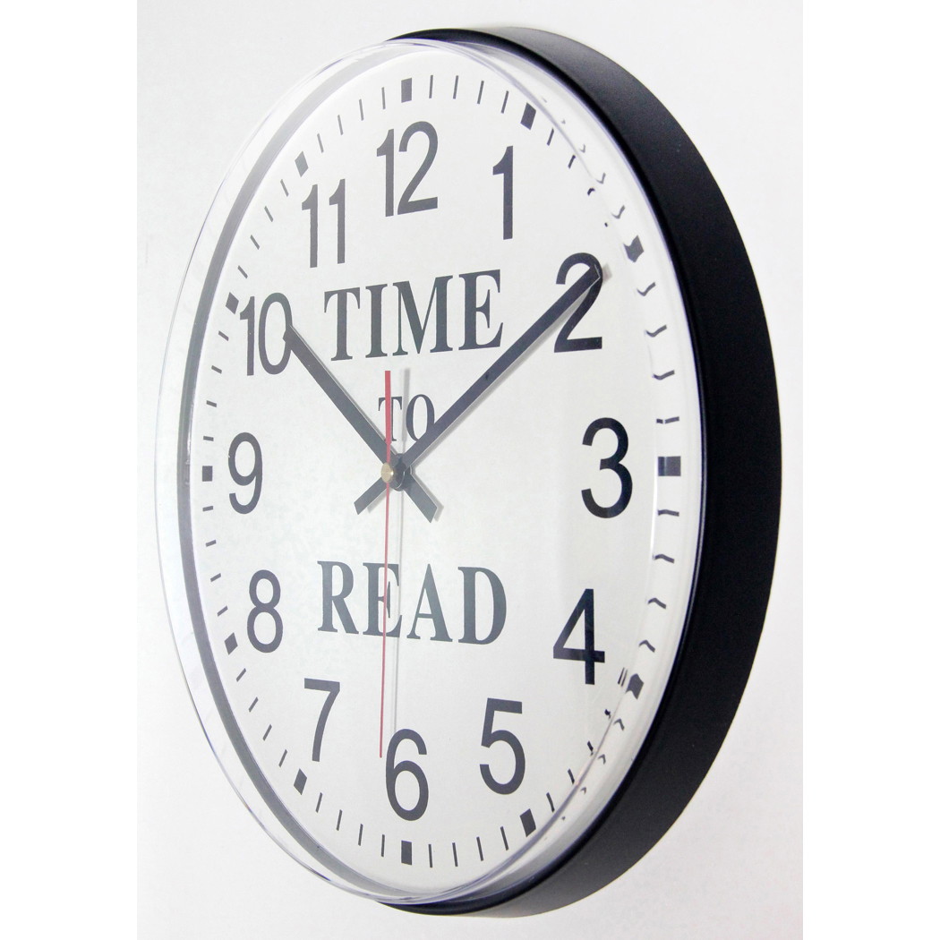 "Time to Read" 12 inch Wall Clock for Libraries, Schools, Office