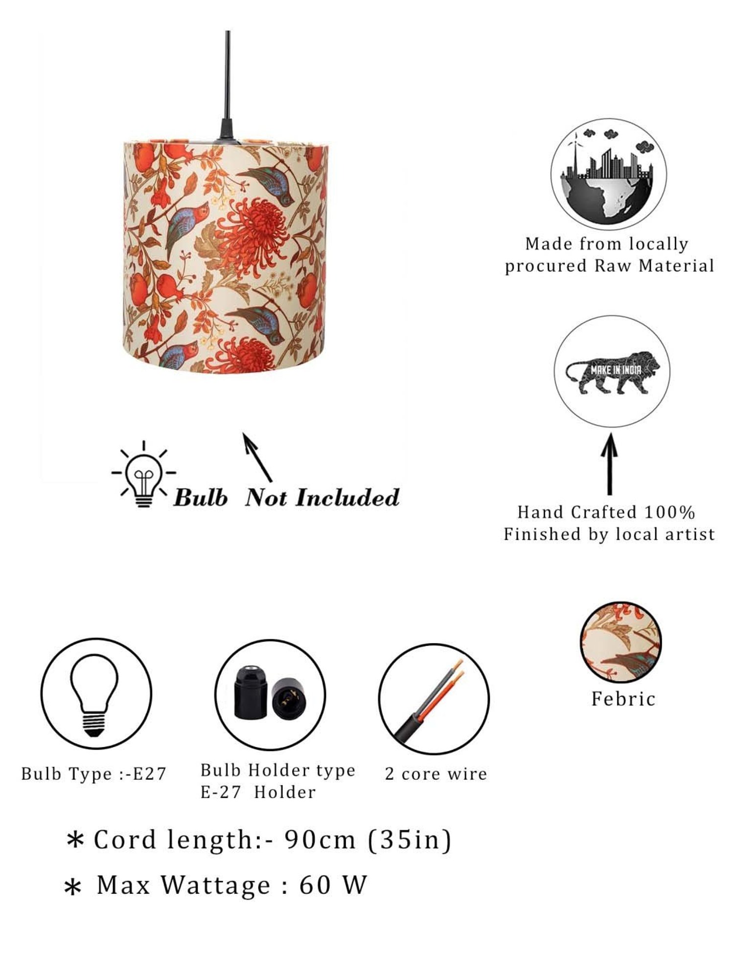 16" Glass/Metal Jasmine Tiffany Style Semi Flush Mount (Includes Energy Efficient Light Bulb) Cream - JONATHAN Y