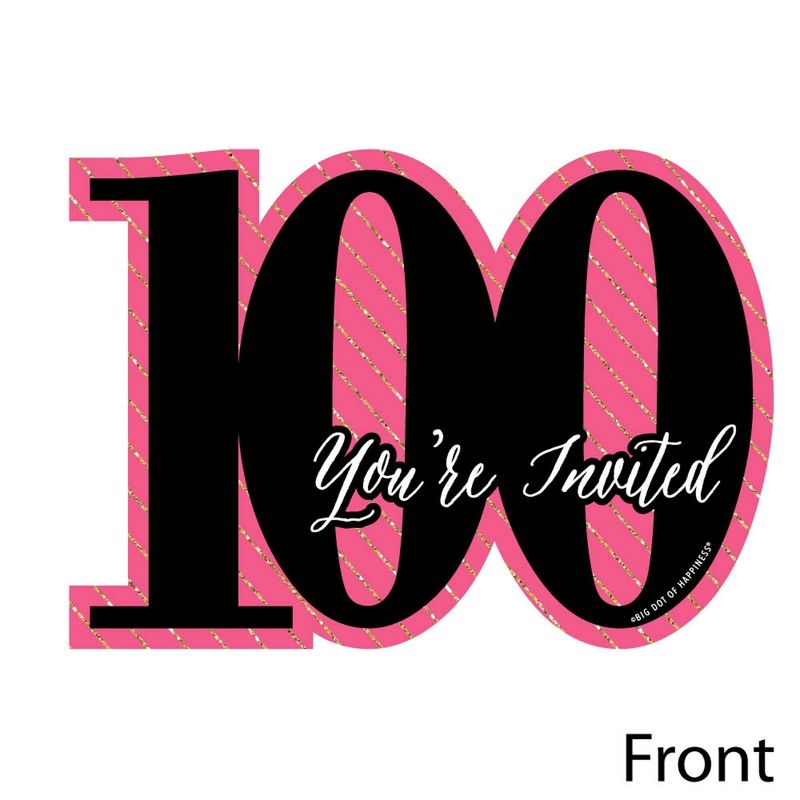 Big Dot of Happiness Adult 70th Birthday - Gold - Shaped Fill-In Invitations - Birthday Party Invitation Cards with Envelopes - Set of 12