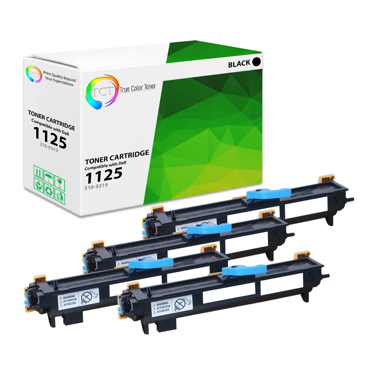 TCT Premium Compatible Toner Cartridge Replacement for Dell 310-9319 Black works with Dell 1125 Printers (2,000 Pages) - 4 Pack