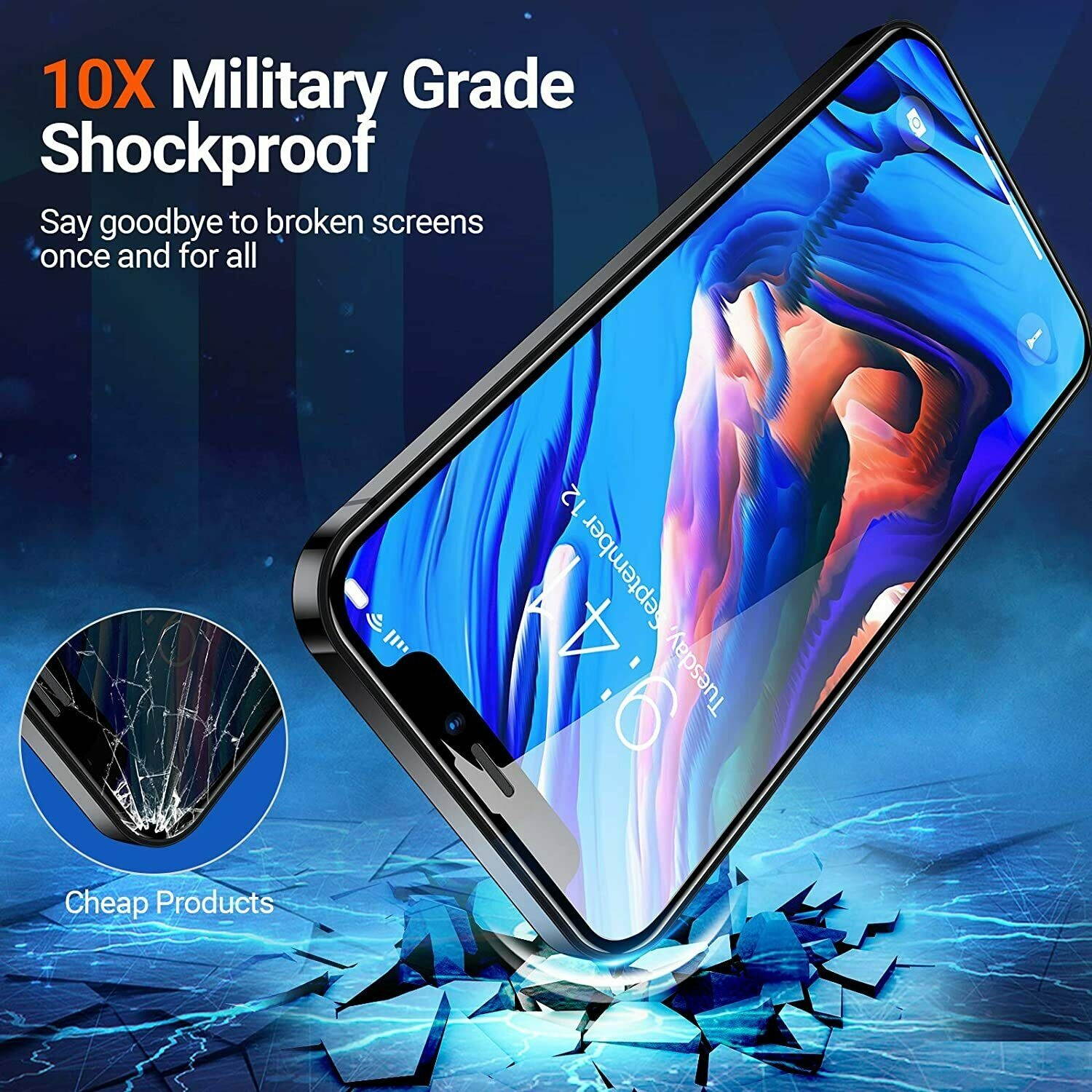 For iPhone 12 12 Mini 12 Pro 12 Pro Max Tempered Glass Full Screen Protector USA