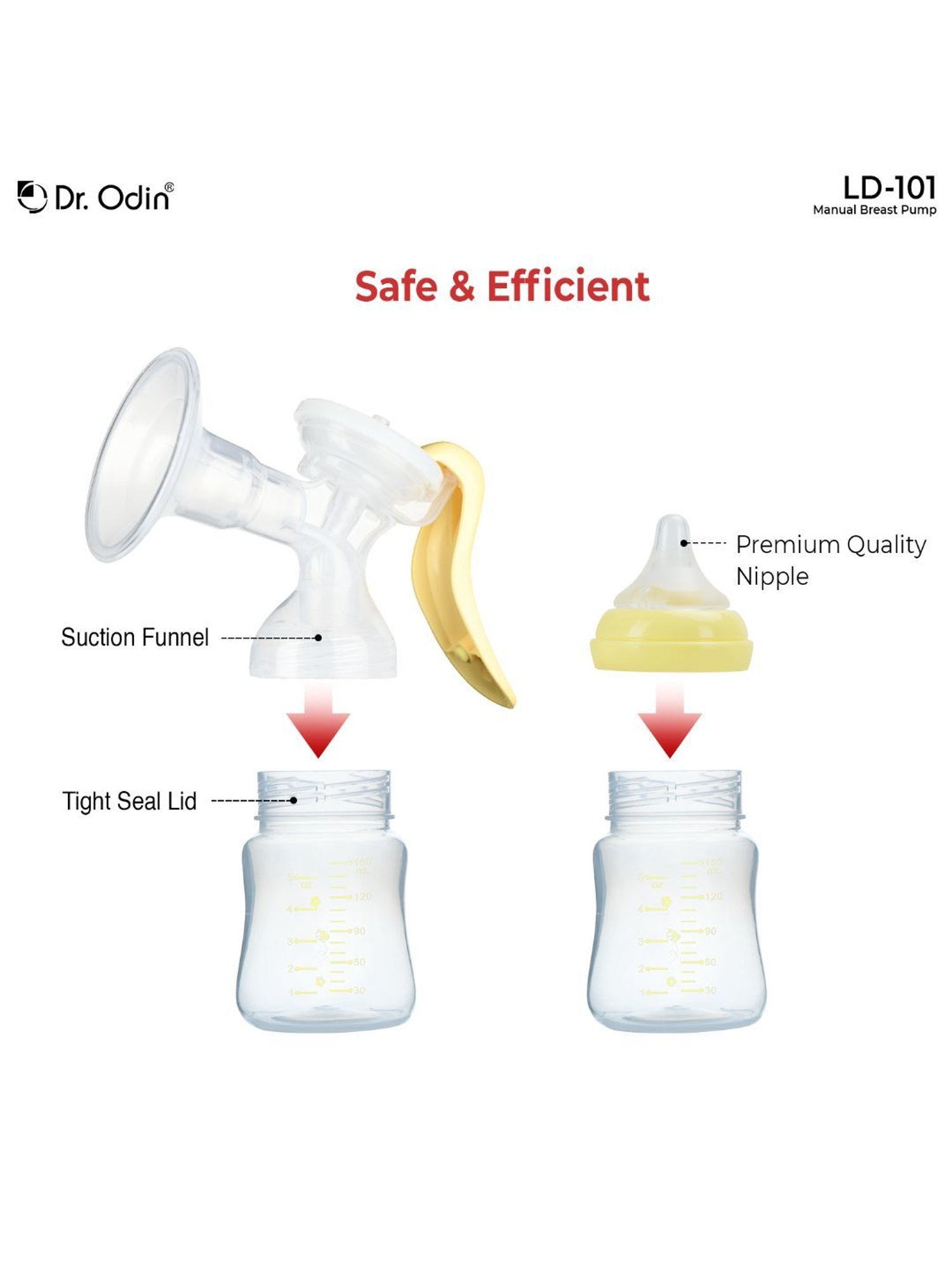 Dr. Odin Manual Breast Pump 150 ml (Yellow)