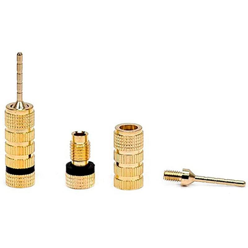 109438 Gold Plated Speaker Pin Plugs 5 Pairs Pin Screw Type for Speaker Wire Home Theater Wall Plates and More