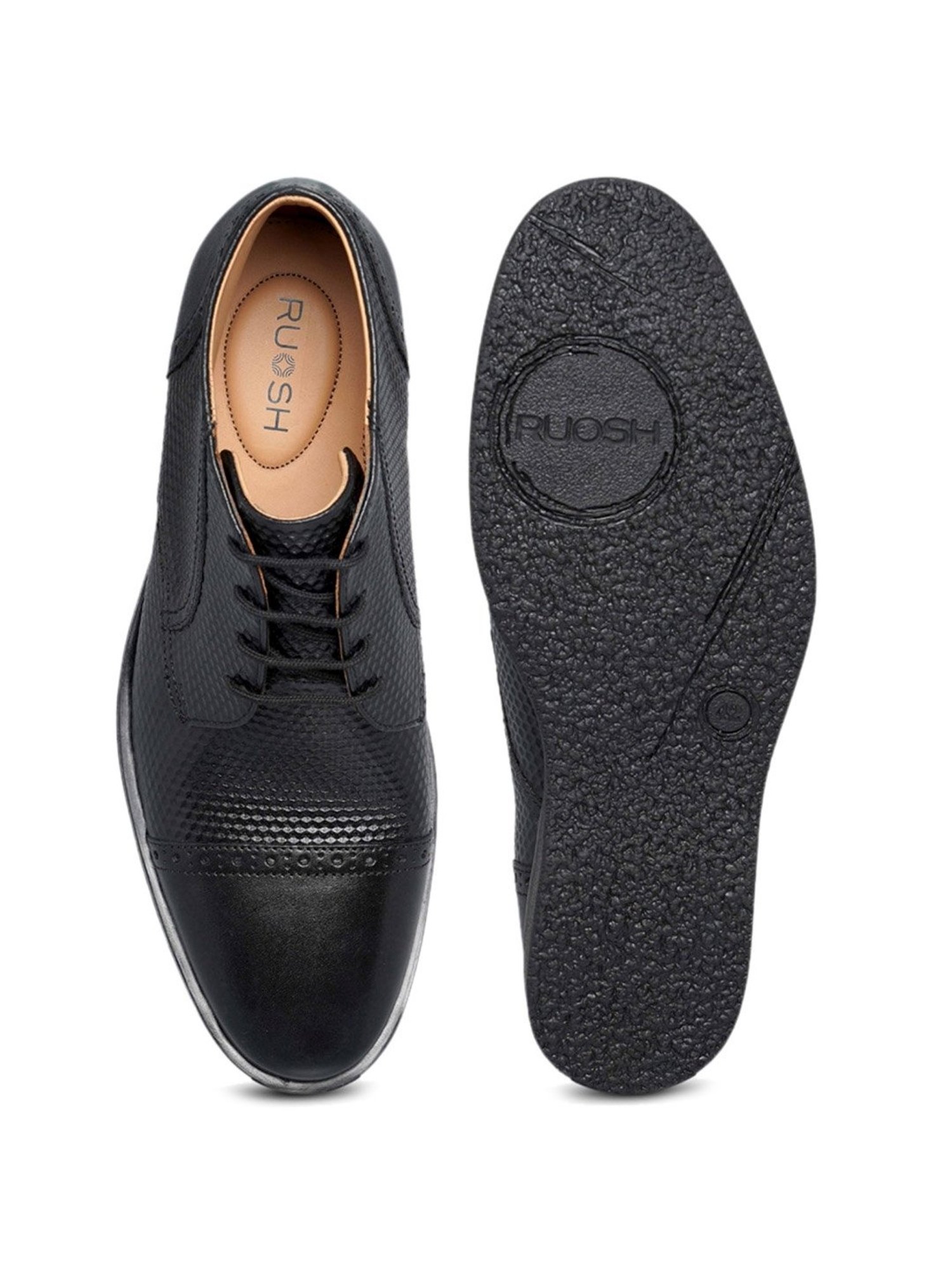 Ruosh Men's Black Derby Boots