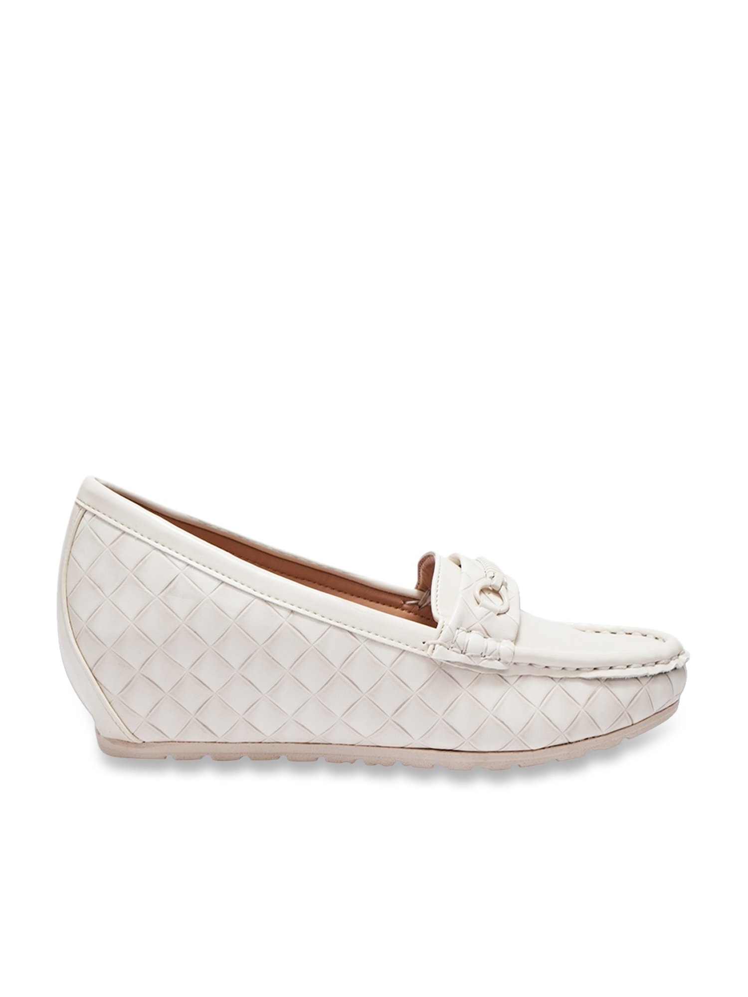 The White Pole Women's White Casual Loafers