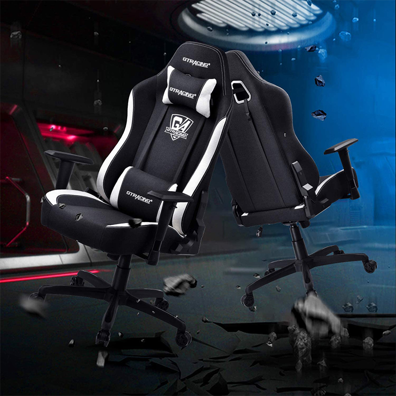 GTRACING Gaming Chair Office Chair High Back Fabric Computer Chair Desk Chair Pc Racing Executive Ergonomic Adjustable Swivel Task Chair and Headrest