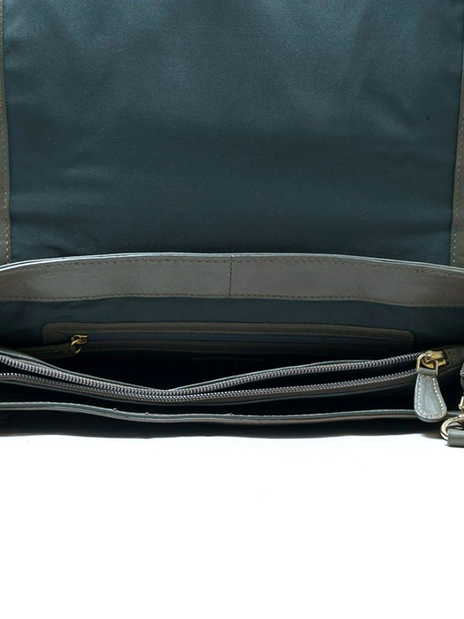 RI2K London Grey Leather Large Textured Satchel Handbag