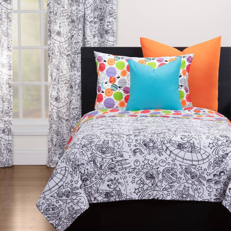 Crayola Pointillist Pansy Curtain Panel