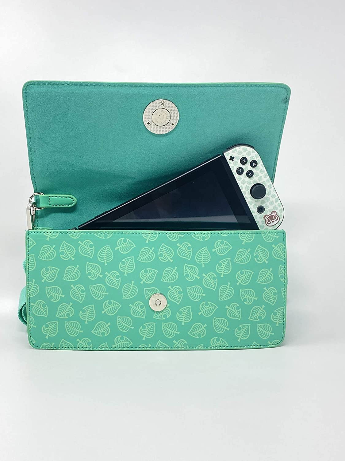 Controller Gear Animal Crossing: New Horizons Sling Bag for Women, Girl's, Kids. Nintendo Switch, Lite Case, Accessories, Travel Bag, Carrying Case. Teal Leaves. - Nintendo Switch - Nintendo Switch;