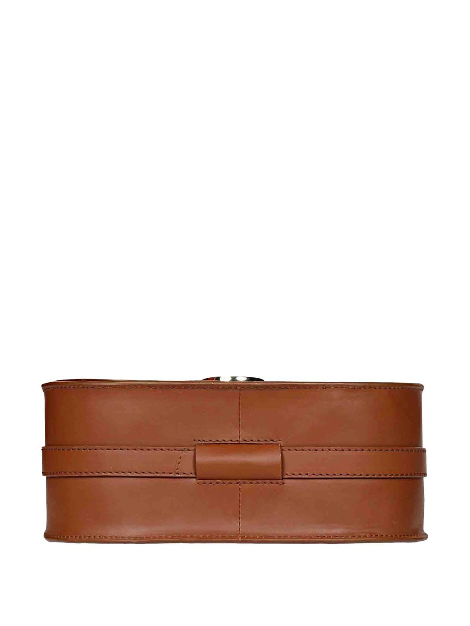 Saint G Tan Solid Small Sling Handbag