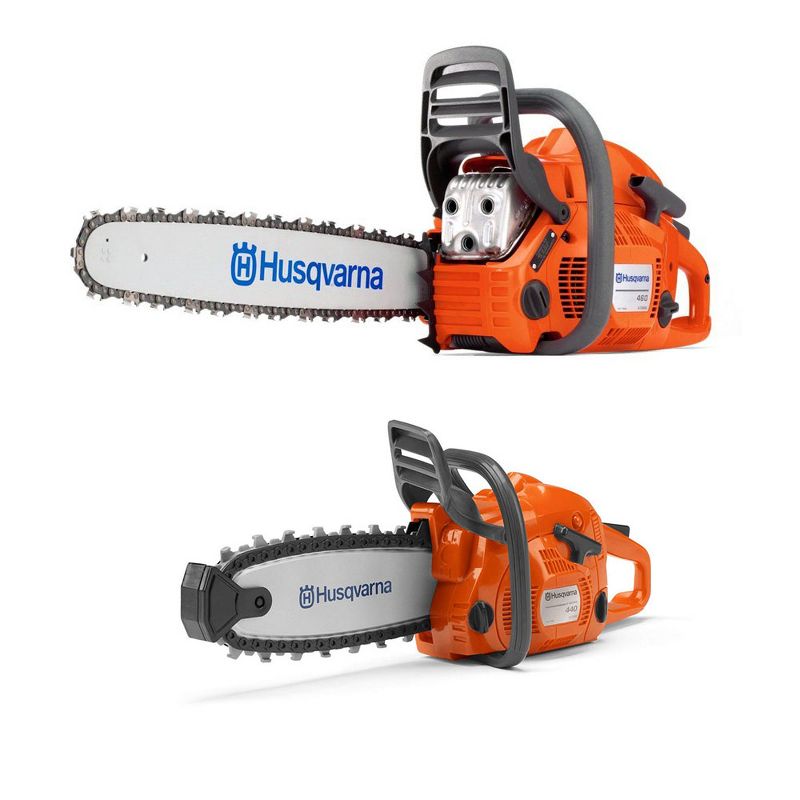 Husqvarna 460 Rancher 24-Inch Gas Chain Saw and 440 Toy Kids Chainsaw, Orange