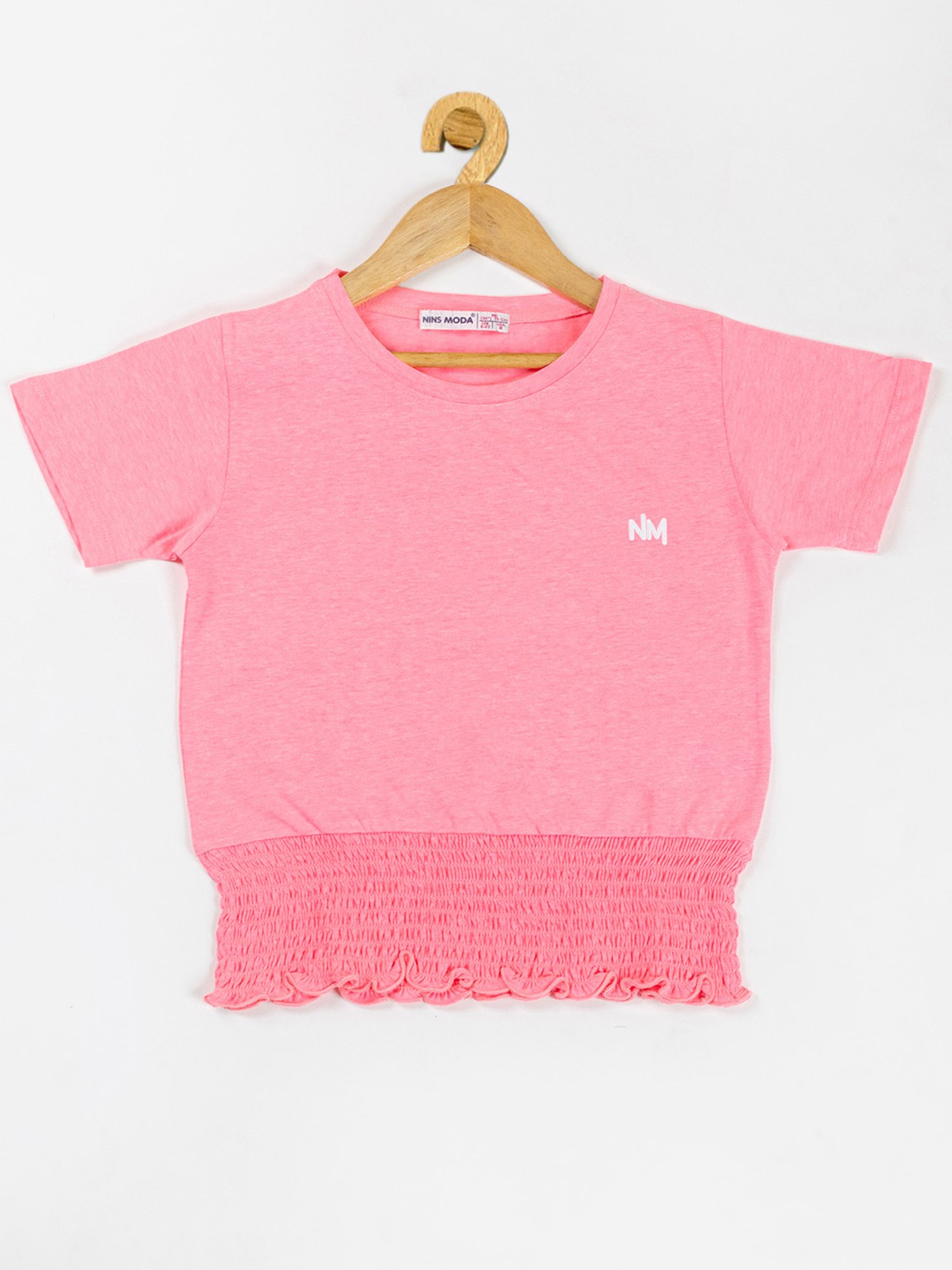 LilPicks Kids Teal Solid Crop Top