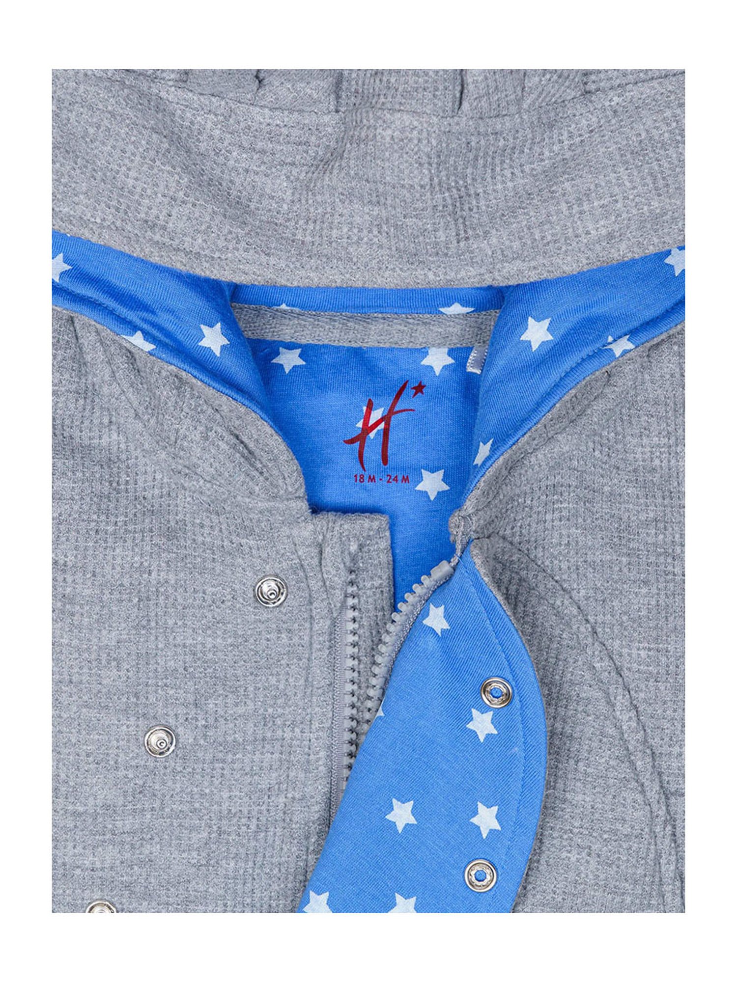 H by Hamleys Infants Boys Grey Textured Full Sleeves Sweatshirt