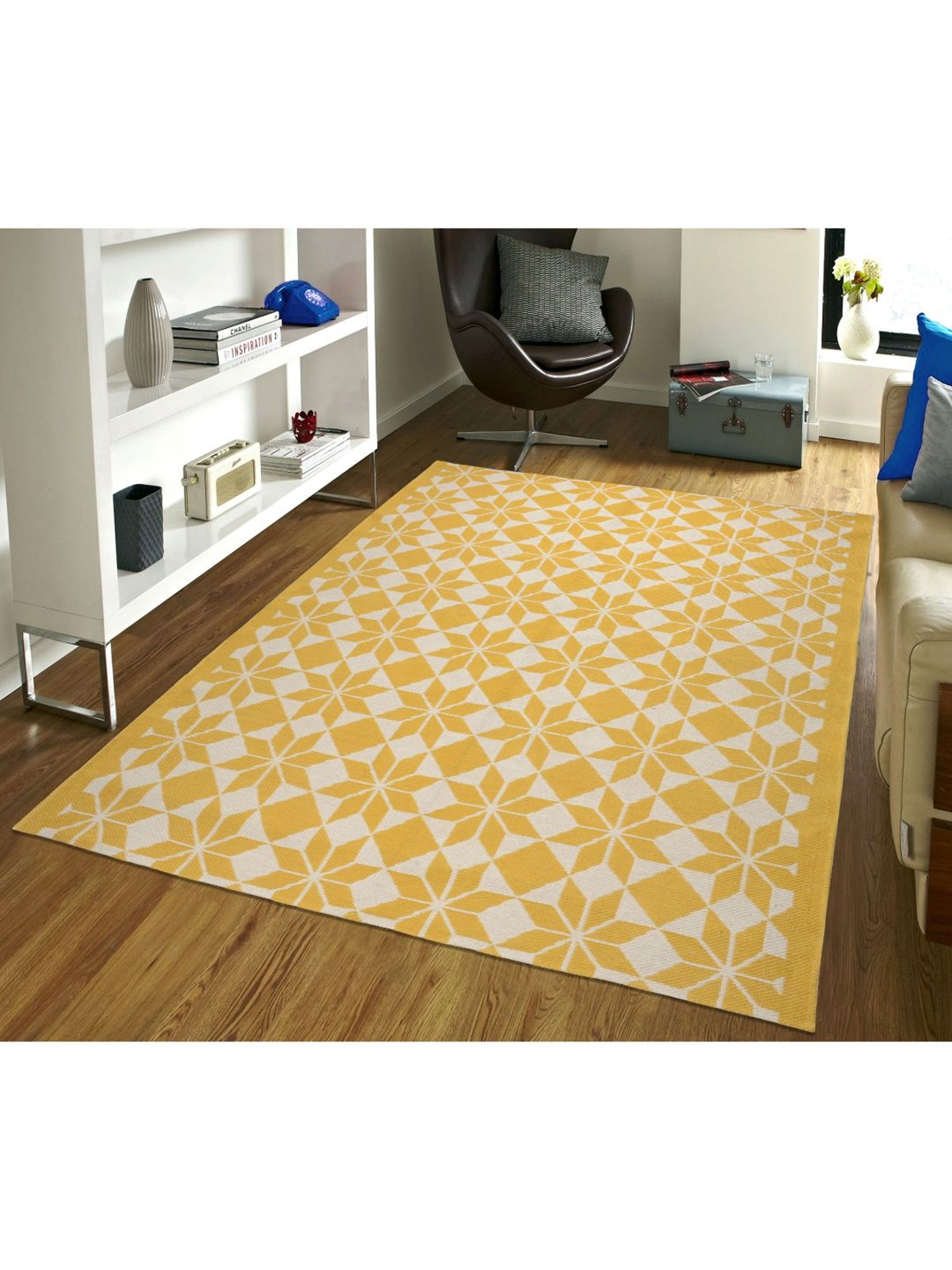 Saral Home Abstract Purple Cotton Multiuse Handwoven Rug