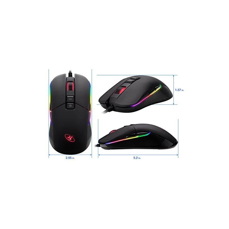 RGB Gaming Mouse with Ambidextrous Grip for Computer/PC/Laptop/Mac Book with 10000 DPI Optical Gaming Sensor and Comfortable Ergonomic Design w/9 Buttons (NEON M62)
