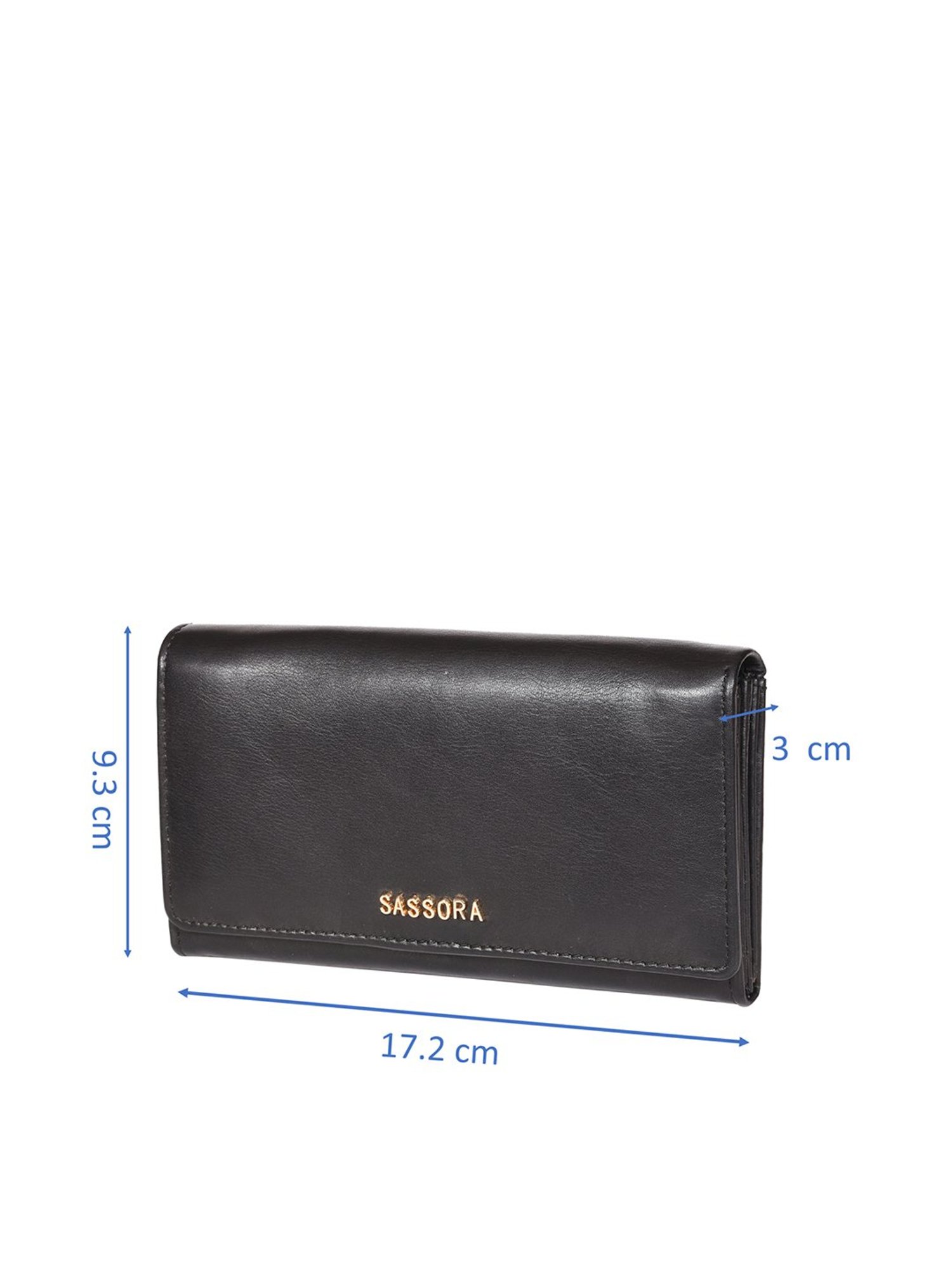 SASSORA Black Solid Rfid Wallet for Women