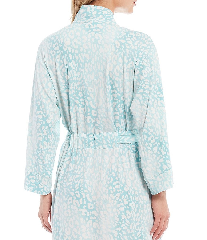 Lauren Ralph Lauren Paisley Print Satin Short Wrap Robe
