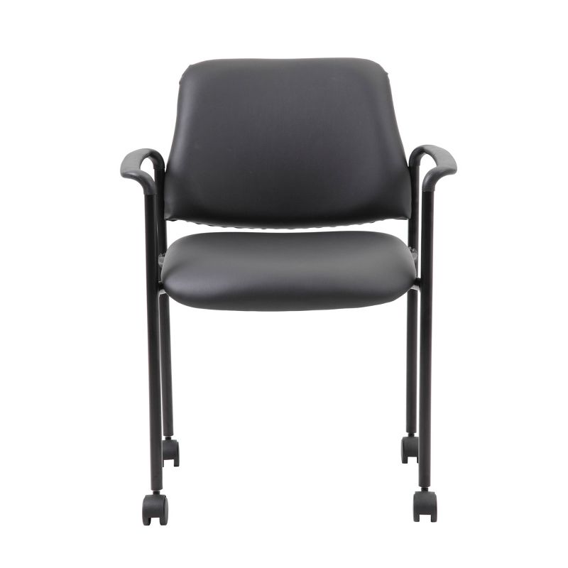 Stacking Chair with Casters Black - Boss Office Products