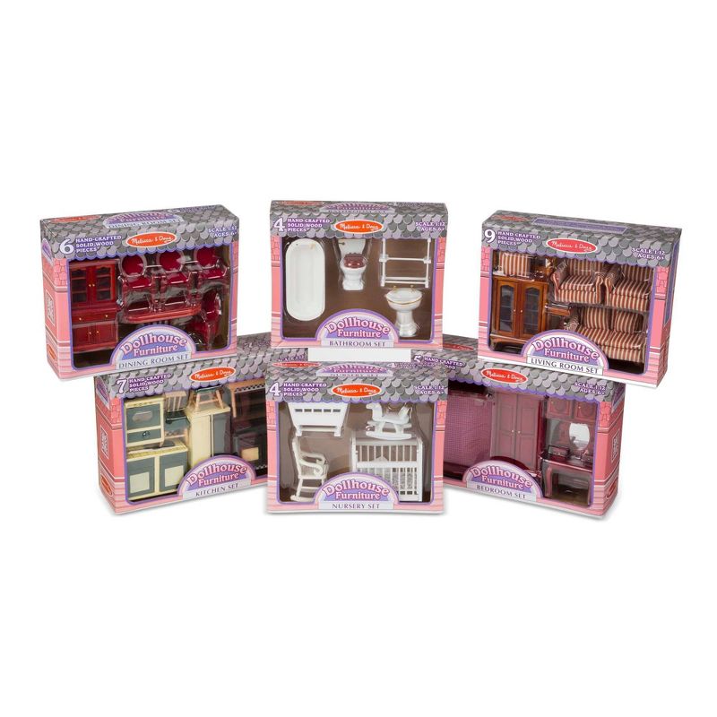 Melissa & Doug Classic Victorian Wooden and Upholstered Dollhouse Furniture (35pc)