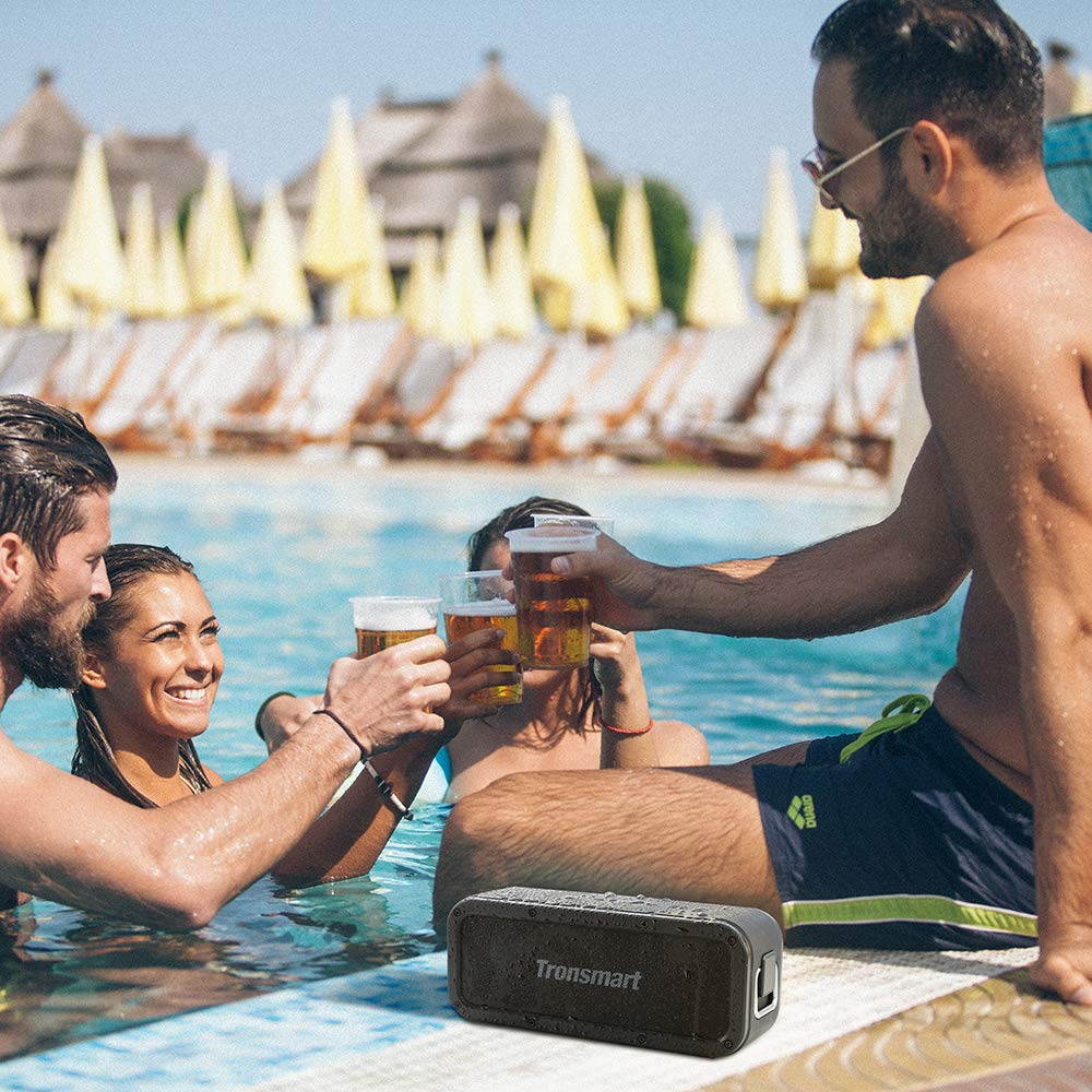 Portable Bluetooth Speakers, Tronsmart Force SoundPulse 40W IPX7 Waterproof Bluetooth 4.2 Wireless Speakers with 15-Hour Playtime, TWS, Dual-Driver with Built-in Mic, NFC, Deep Bass (Force)