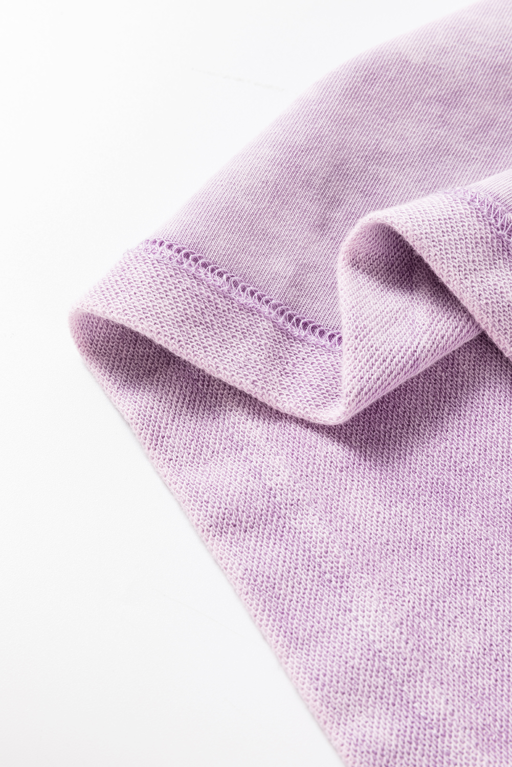 Orchid Petal Mineral Wash Drop Sleeve Patchwork Plus Size Tee